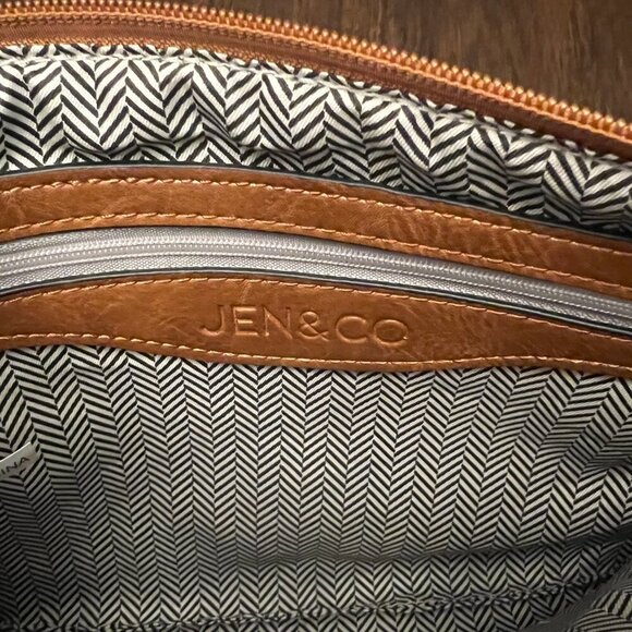 Jen & Co. Plaid Crossbody Clutch with gold zippers, detachable straps - Picture 4 of 10
